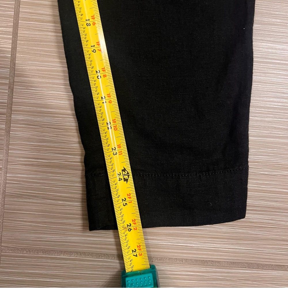 Lucky Brand black linen cotton straight leg cropped pants - Picture 6 of 9